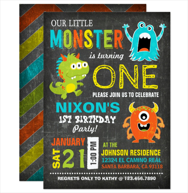 Cute Scary Little Monsters Birthday Card