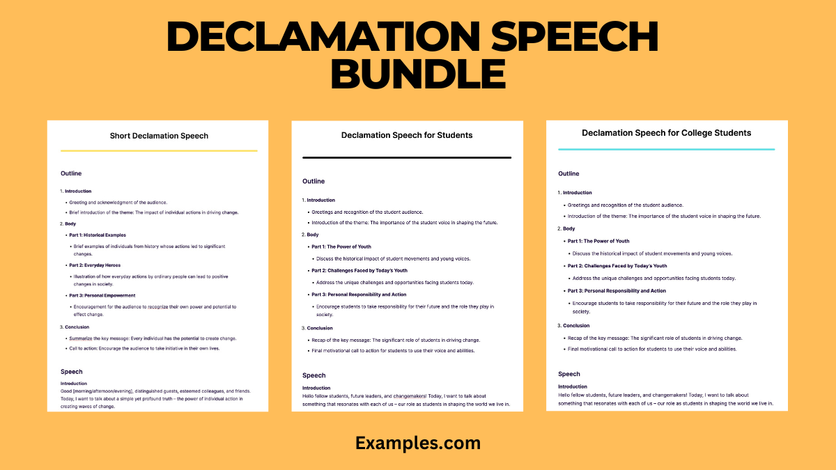 Declamation Speech Bundle
