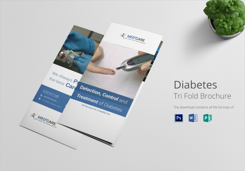 diabetes brochure trifold template