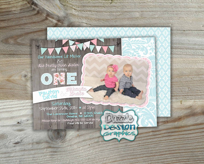 Double Birthday Party Invitation Design