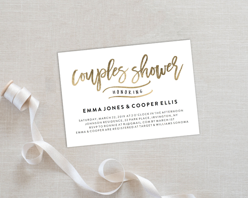 Editable Couples Shower Invitation Card