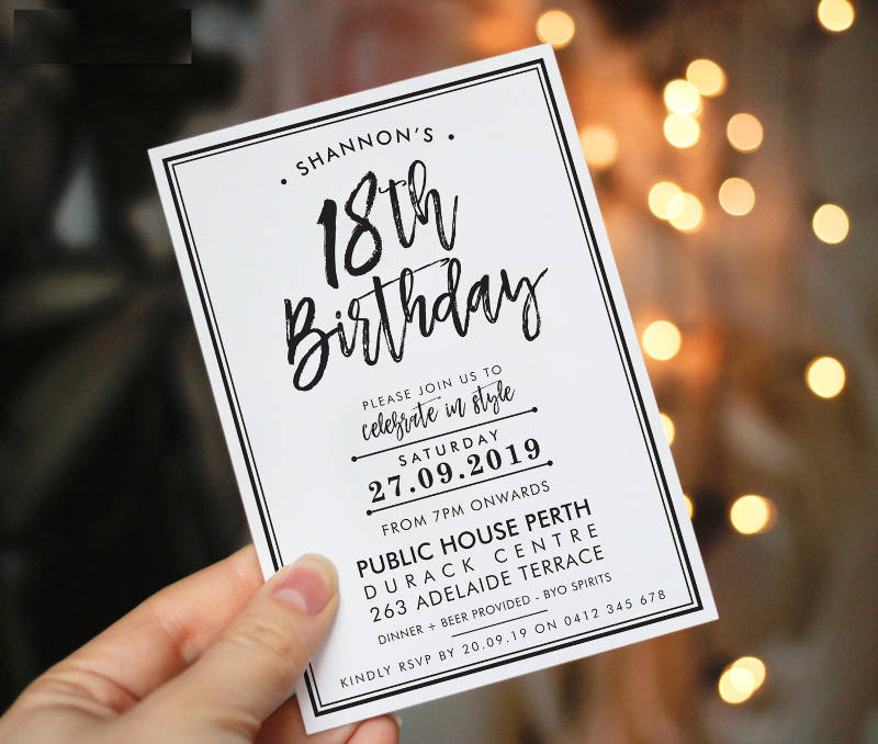 Eighteenth Birthday Party Invitation