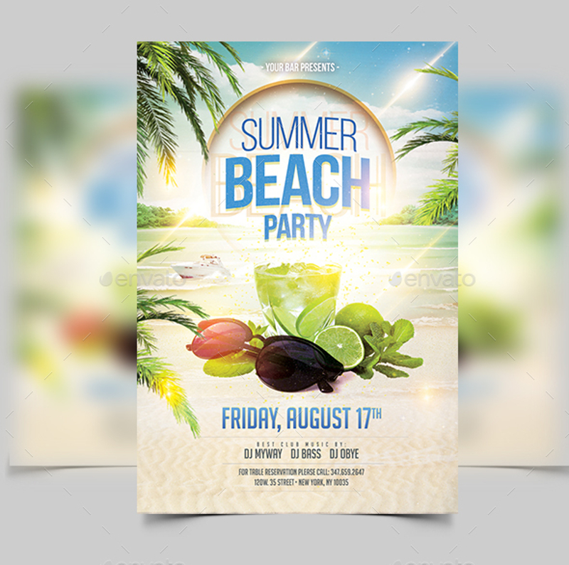 elegant beach party invitation
