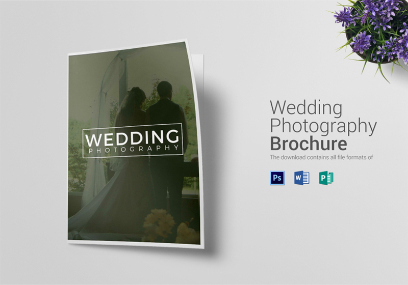 elegant bi fold wedding photography brochure template