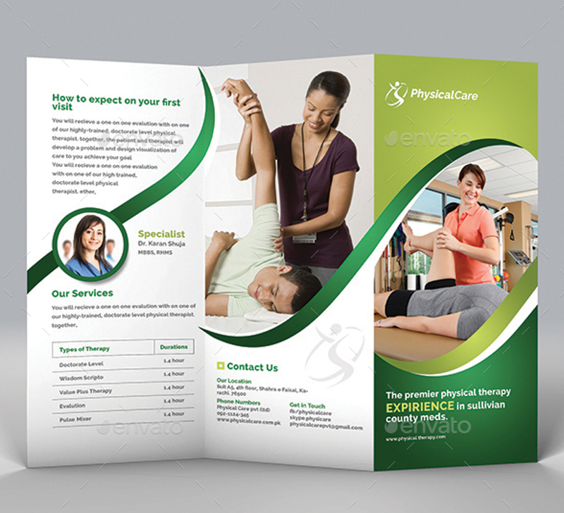 elegant health care trifold brochure