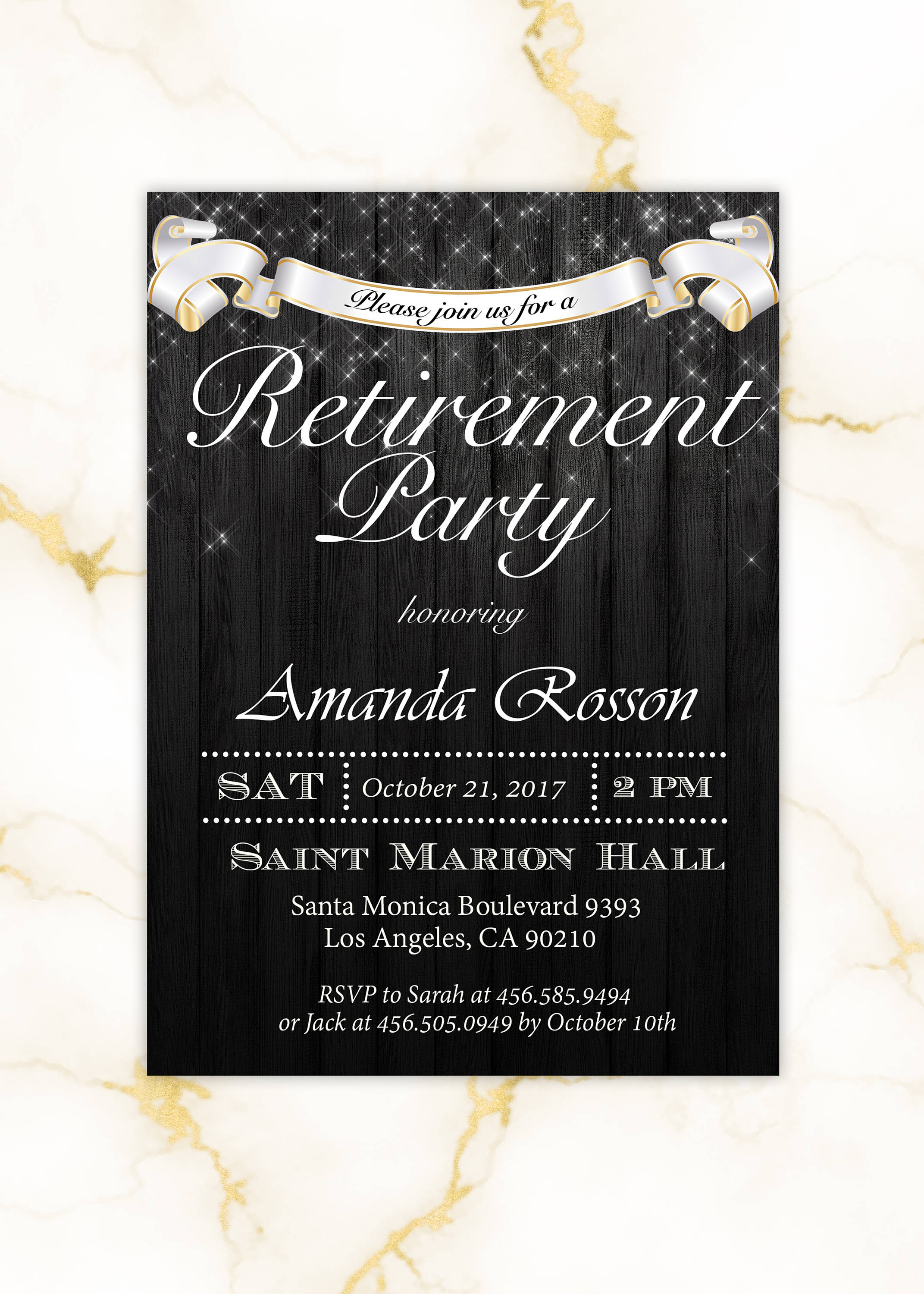 elegant retirement party invitation