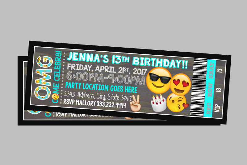 emoji ticket invitation