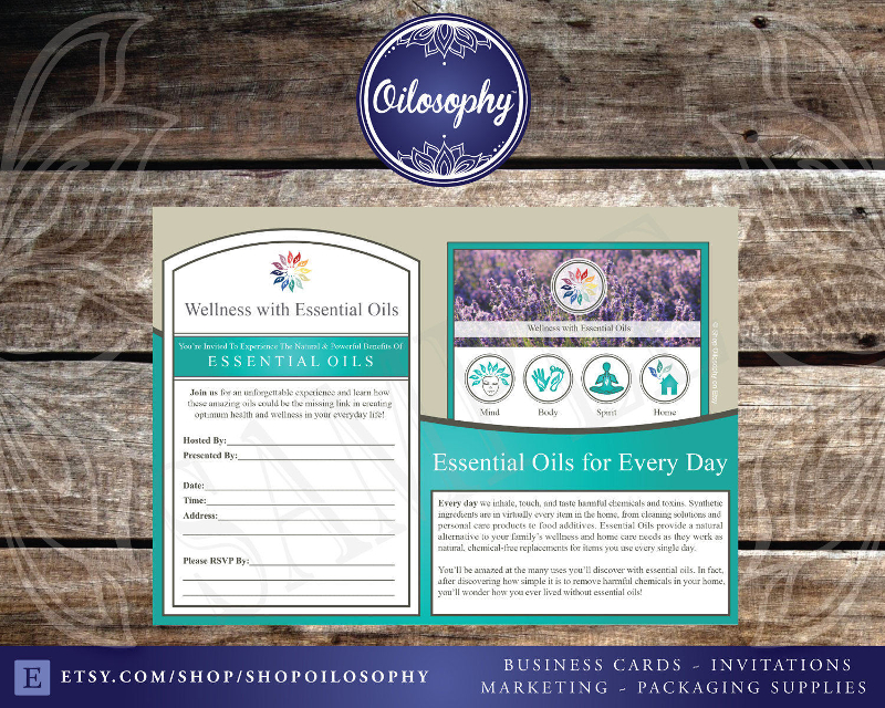essential oil workshop party invitation
