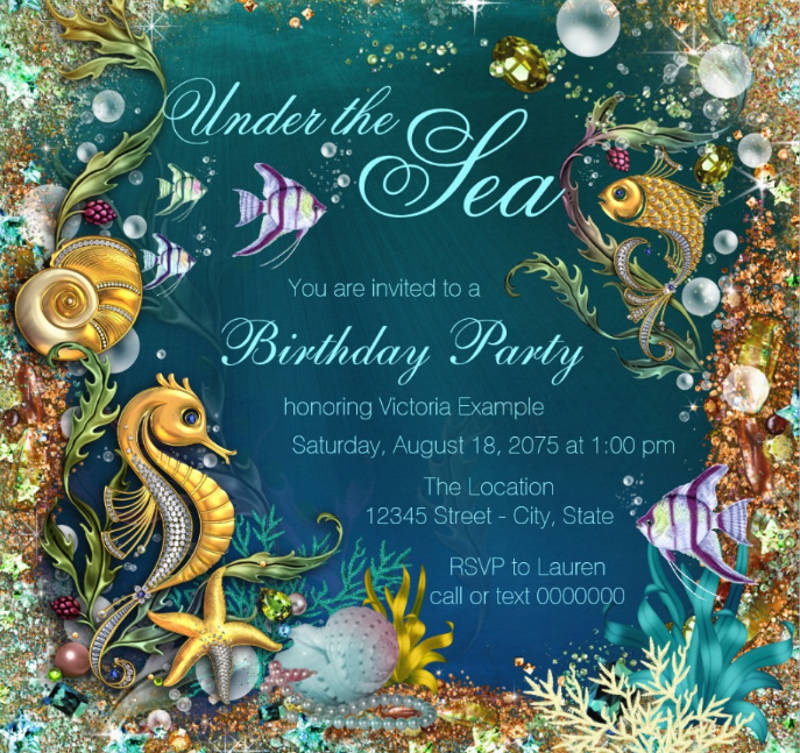 Under The Sea Birthday Invitation 14 Examples Format Pdf Examples