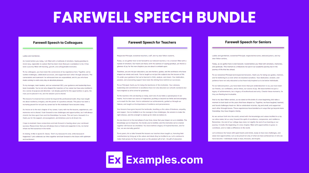 Farewell Speech Bundle