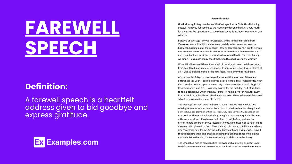 tips for writing a farewell speech