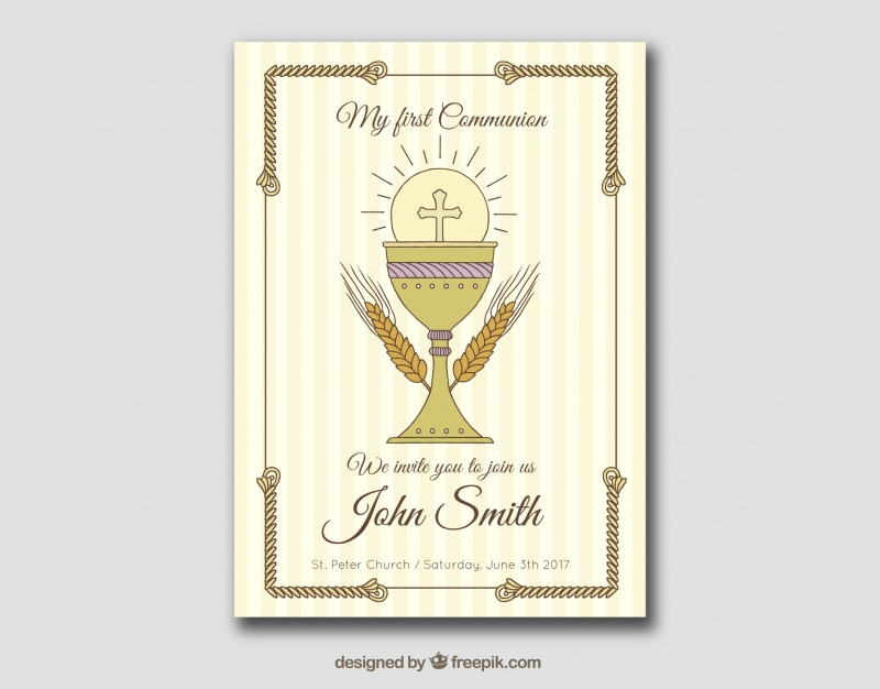 first communion invitation card
