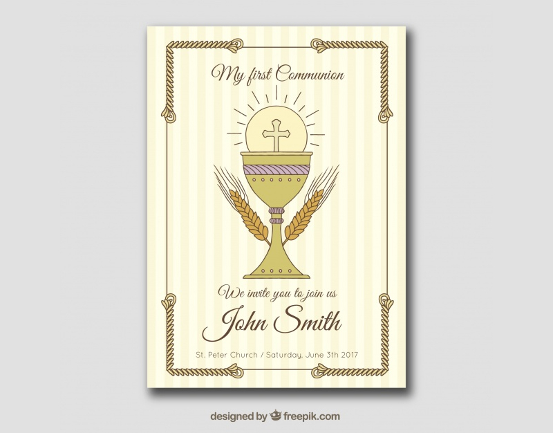 First Communion Invitation Card