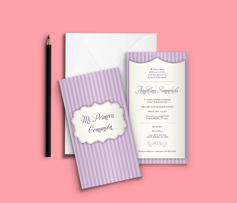 First Communion Invitation Template Design