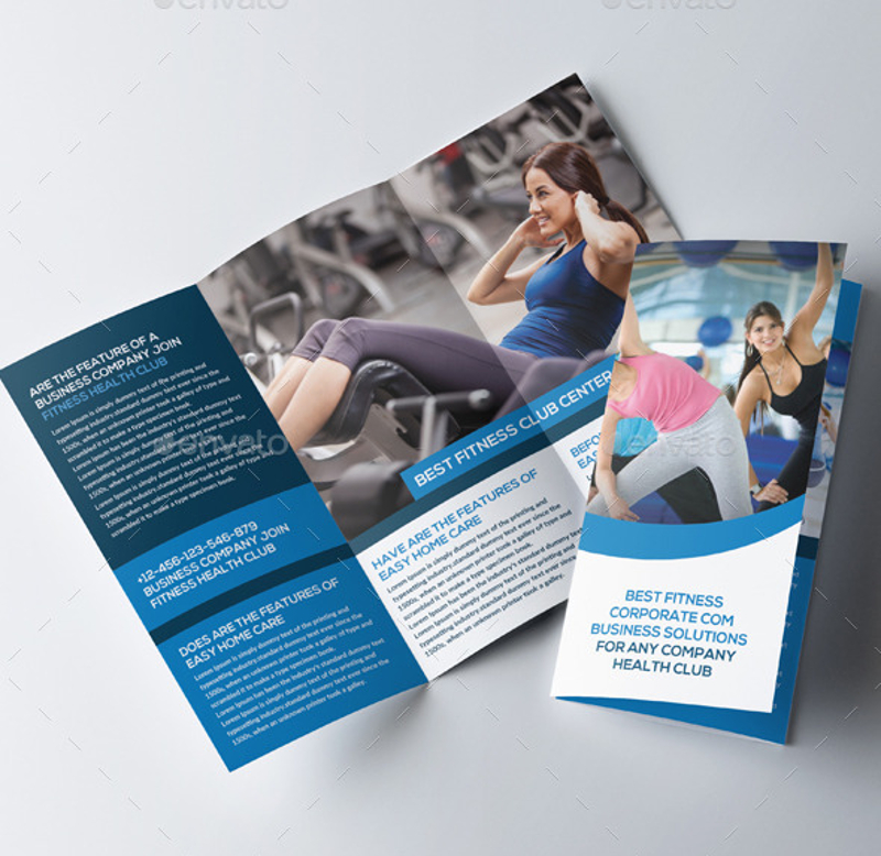 fitness health trifold brochures