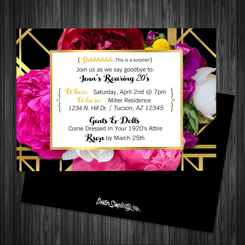 Floral Gatsby Invitation