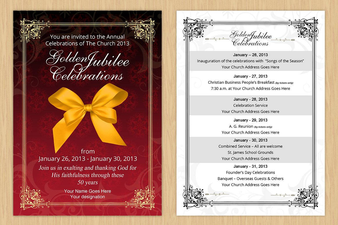 Formal Golden Jubilee Invitation Card