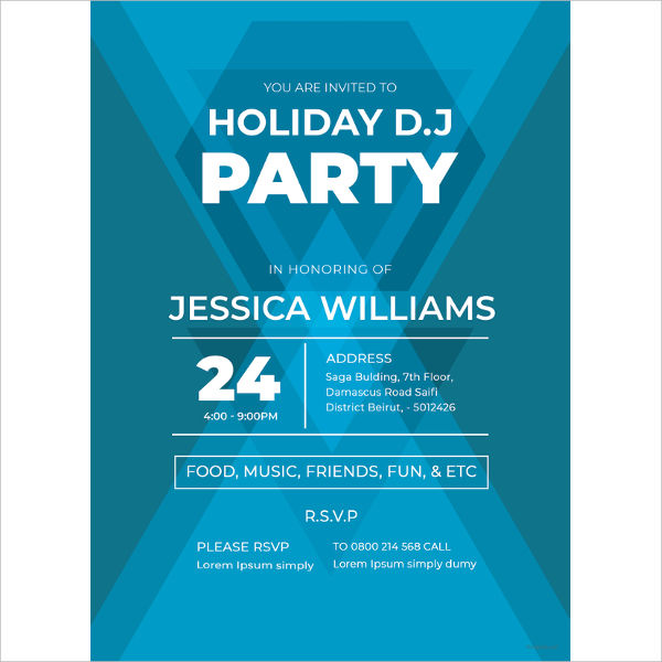 free dj party invitation template
