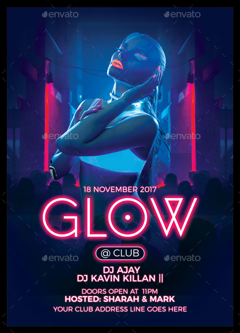 glow club party invitation