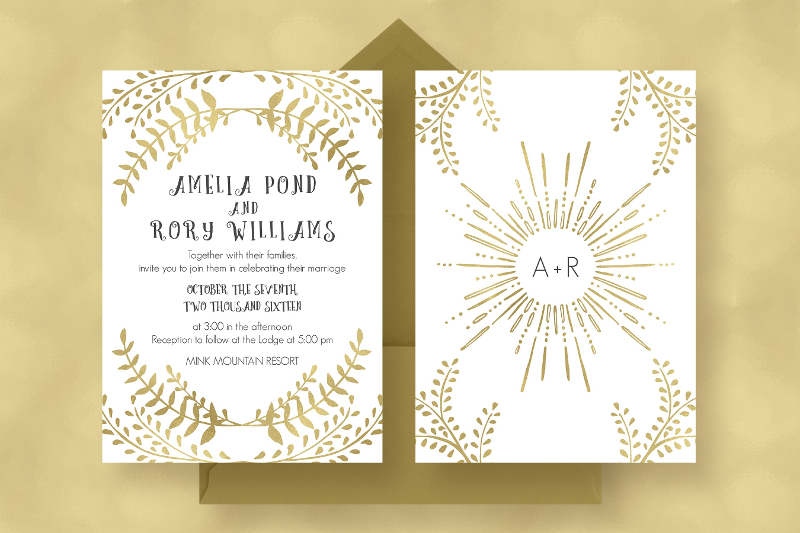 Gold Wedding Invitation Suite