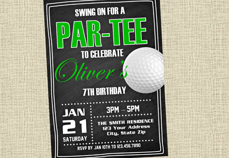golf birthday party invitation