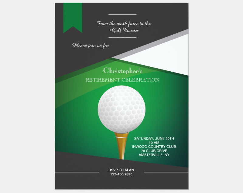 Golf Green Party Invitation