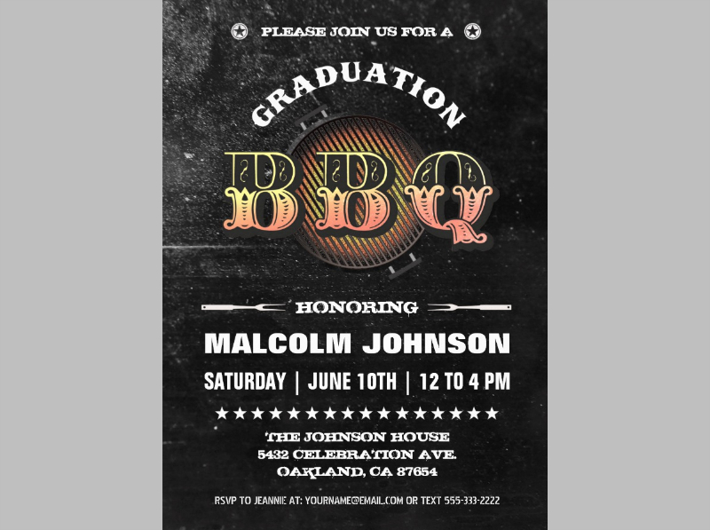 Graduation BBQ Party Invitation