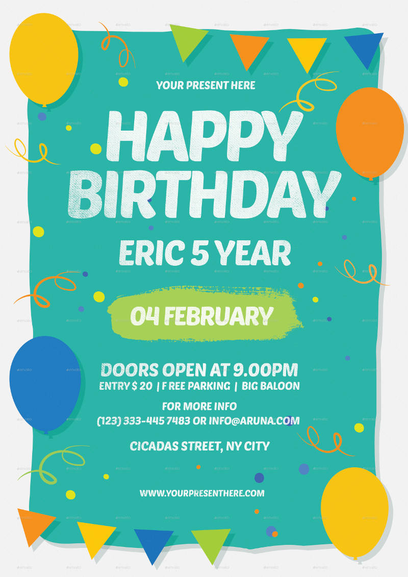 happy birthday invitation design