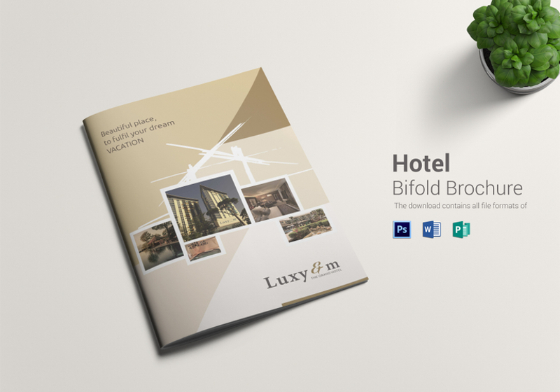 hotel bi fold brochure template