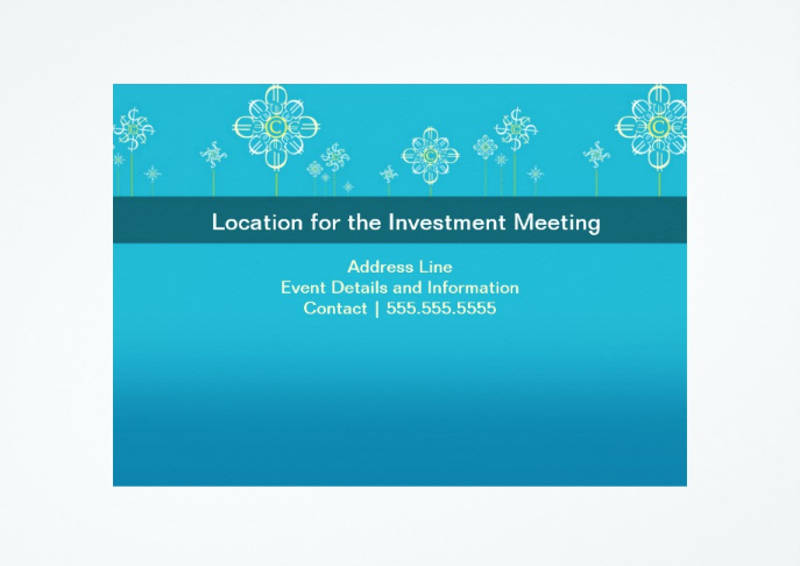 investment meeting invitation card