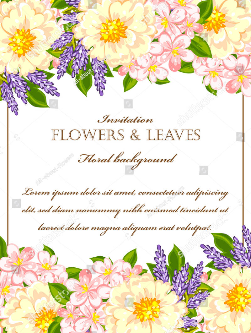 invitation with floral background