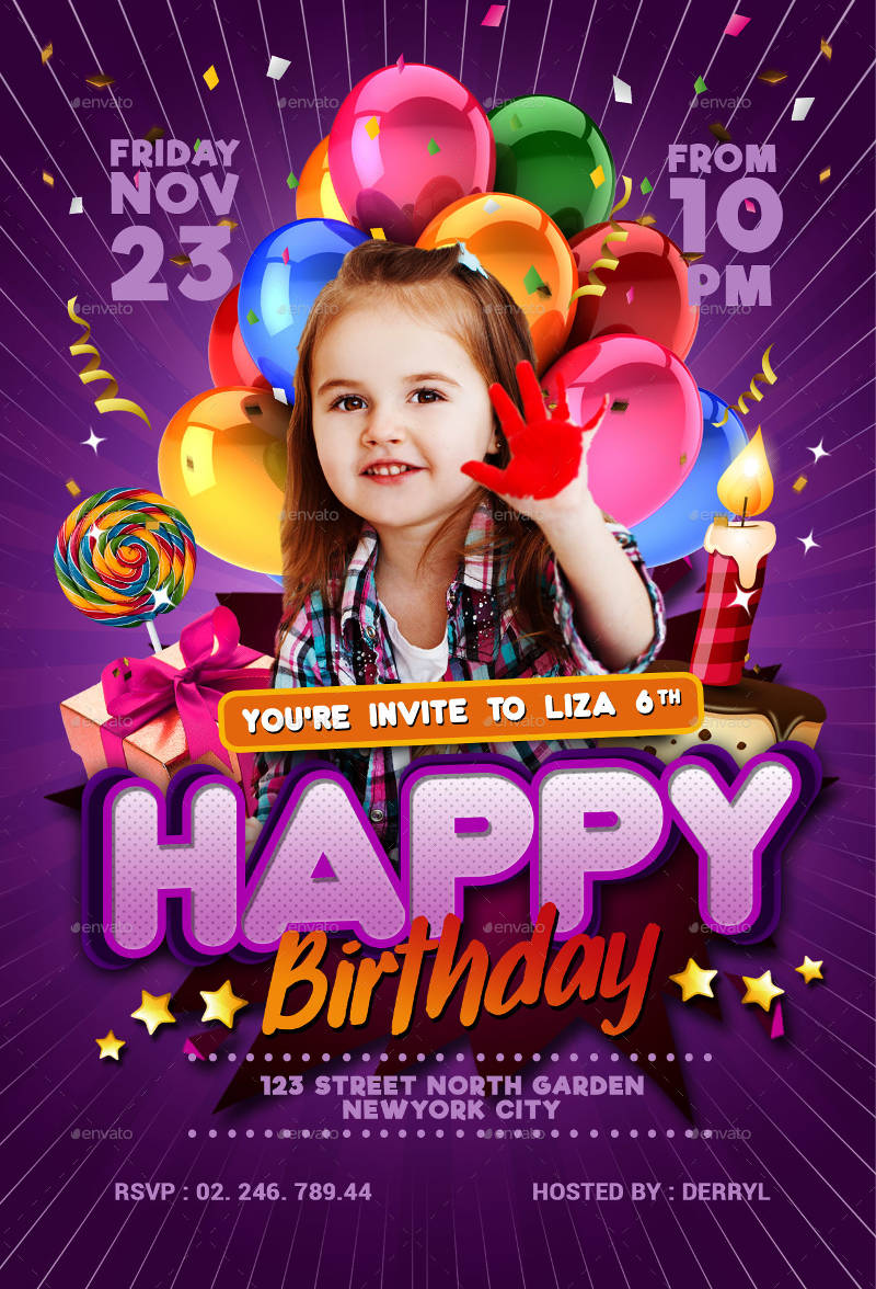 Birthday Invitations Invitation Birthday Card Template 60th Templates 