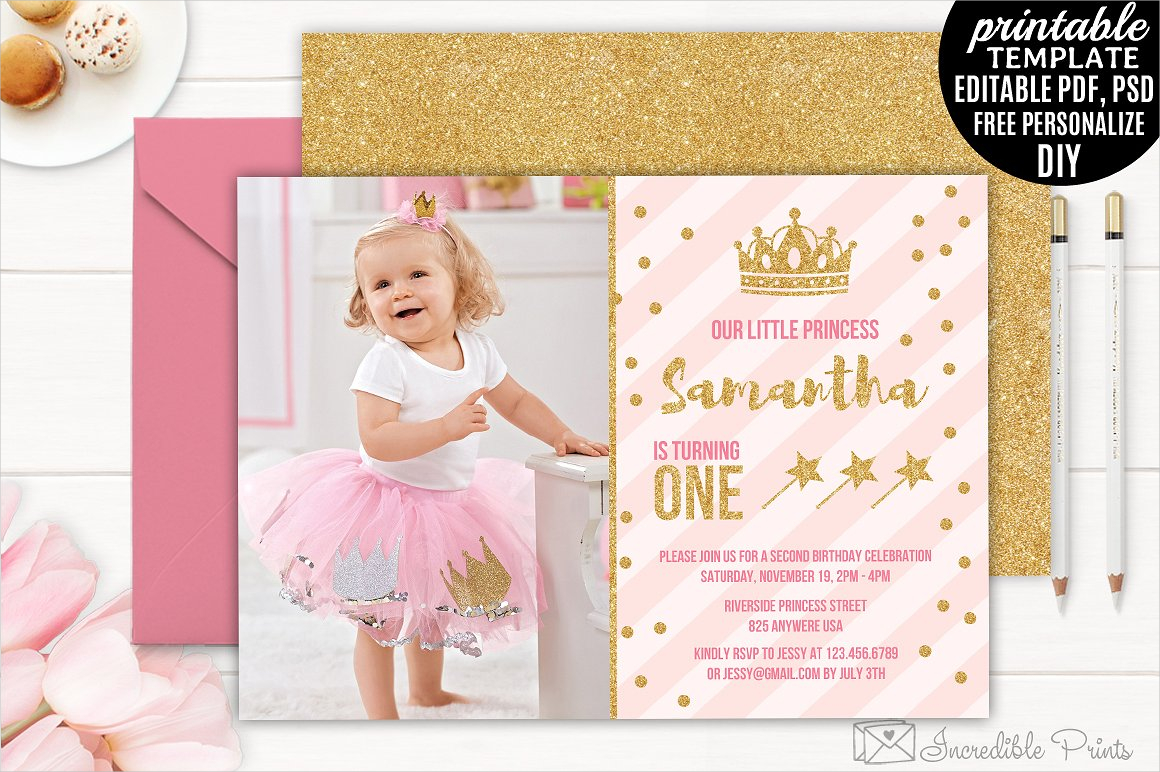 Little Princess Birthday Party Invitation