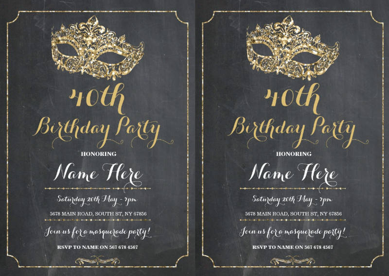 Masquerade Birthday Invitation Design