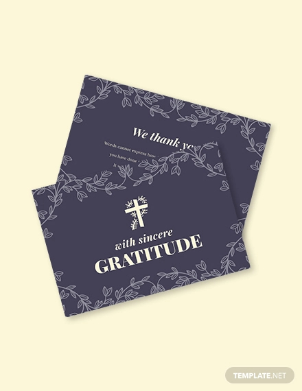 Memorial Thank You Card Template