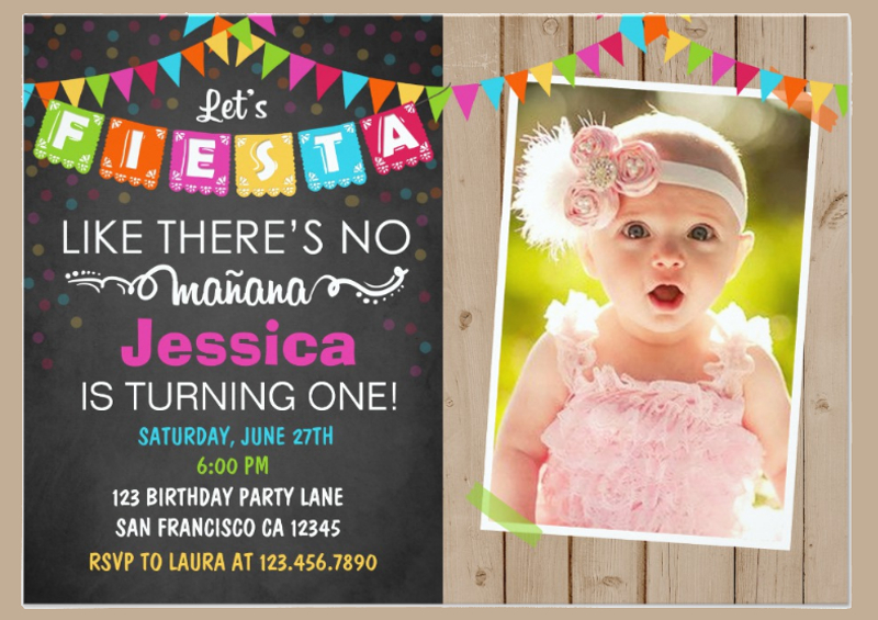 mexican fiesta birthday party invitation
