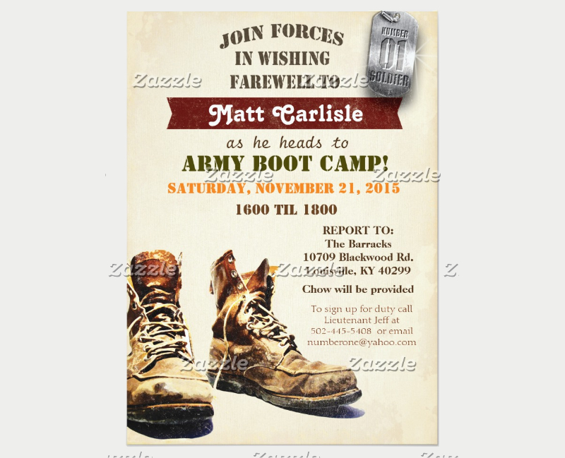 Military Farewell Camp Invitation