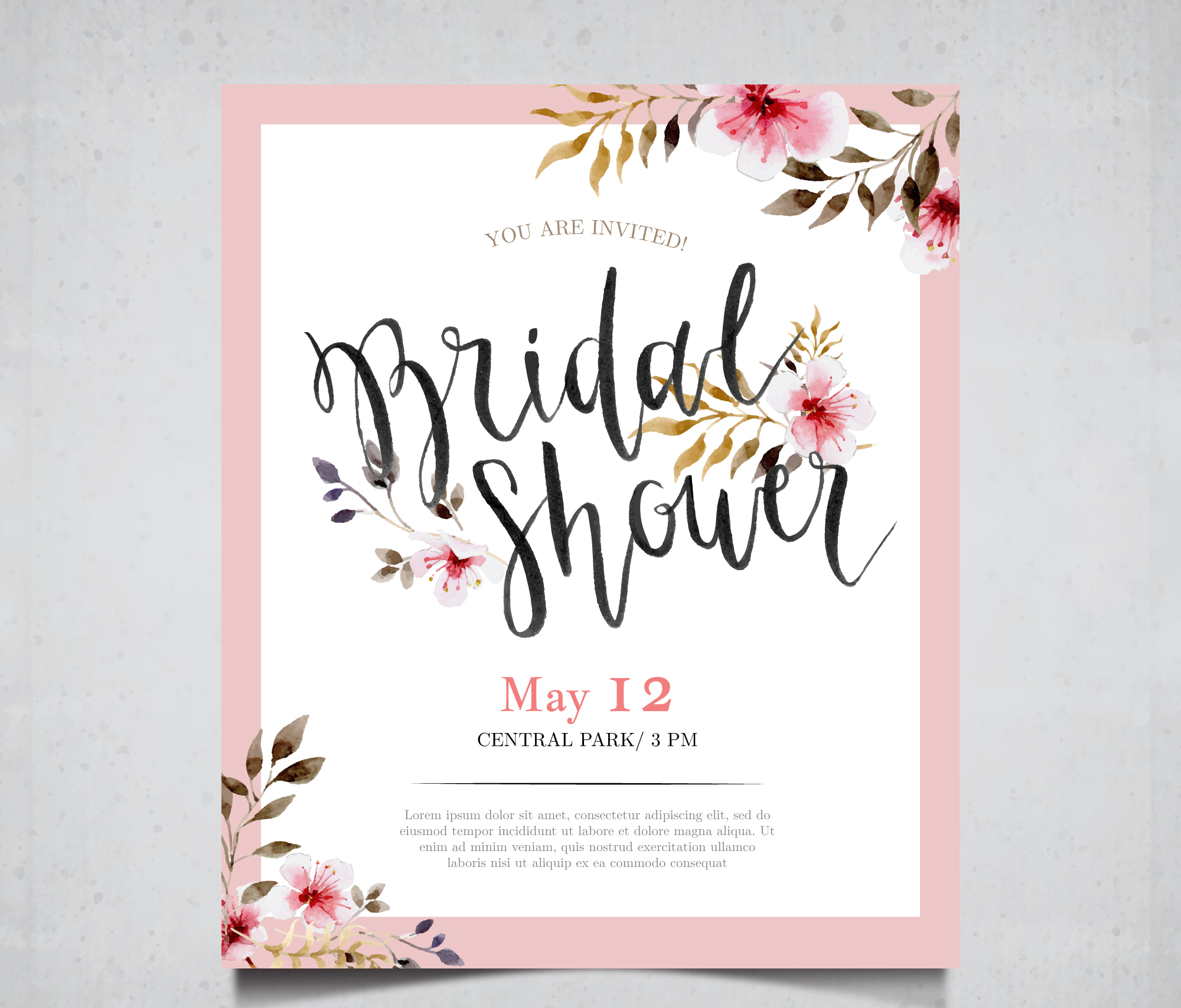 Modern Bridal Party Invitation