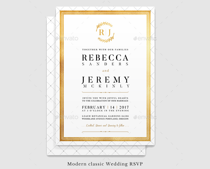 modern classic wedding invitation