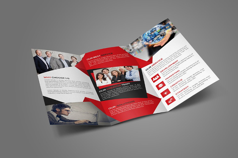 modern corporate trifold brochure