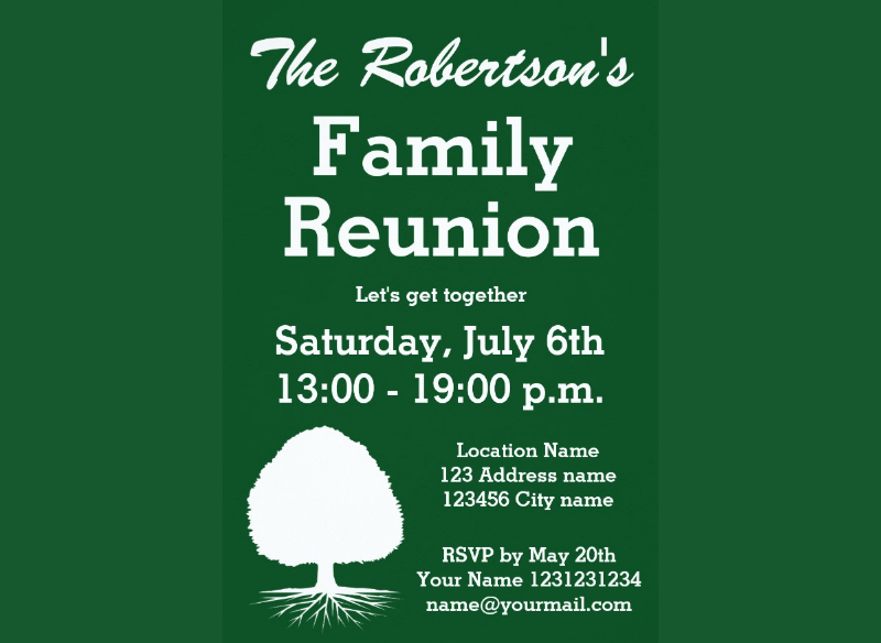 Modern Family Reunion Party Invitation