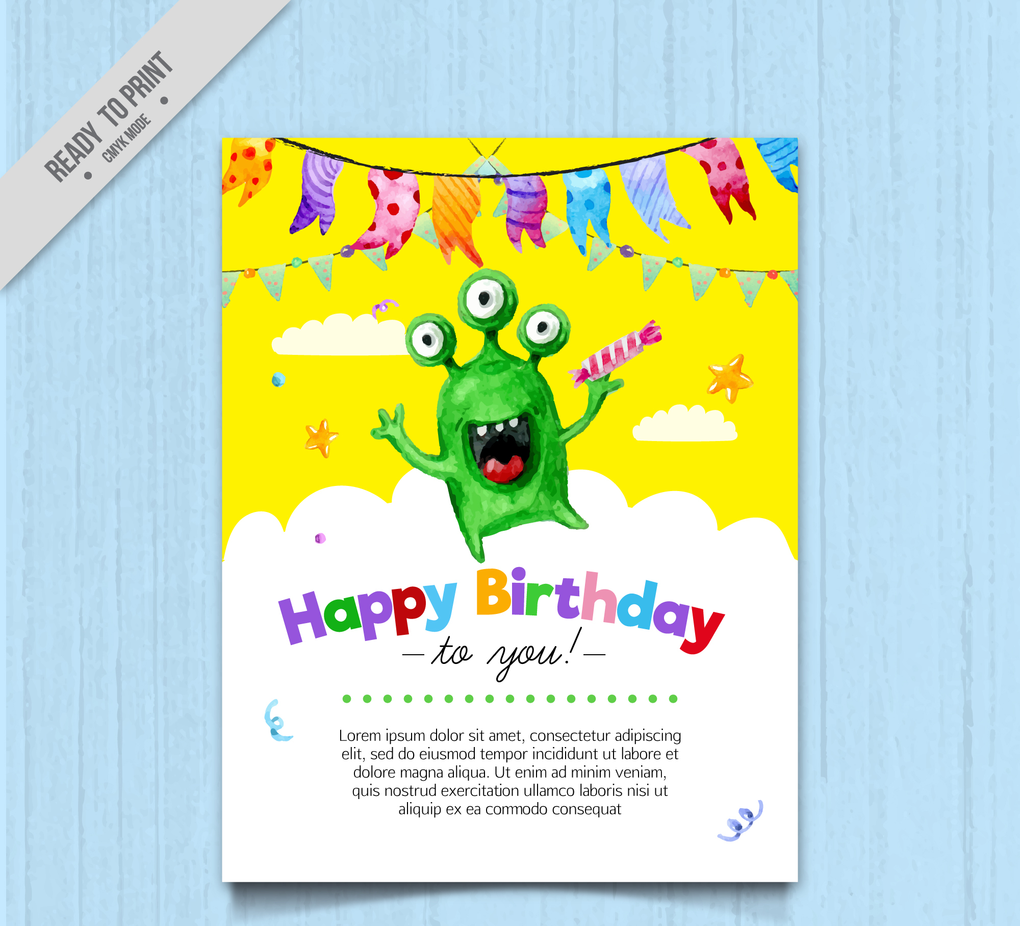 Modern Monster Birthday Invitation