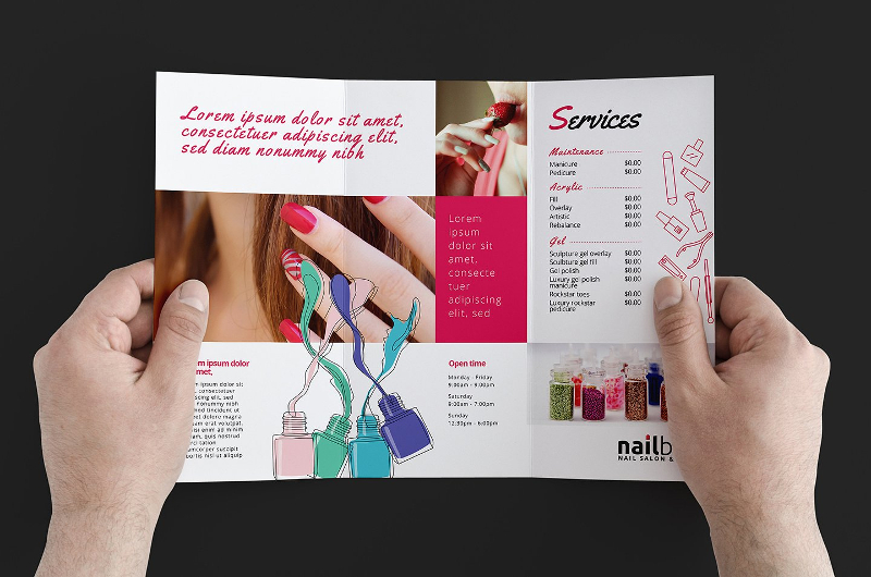 Modern Nail Salon Trifold Brochure
