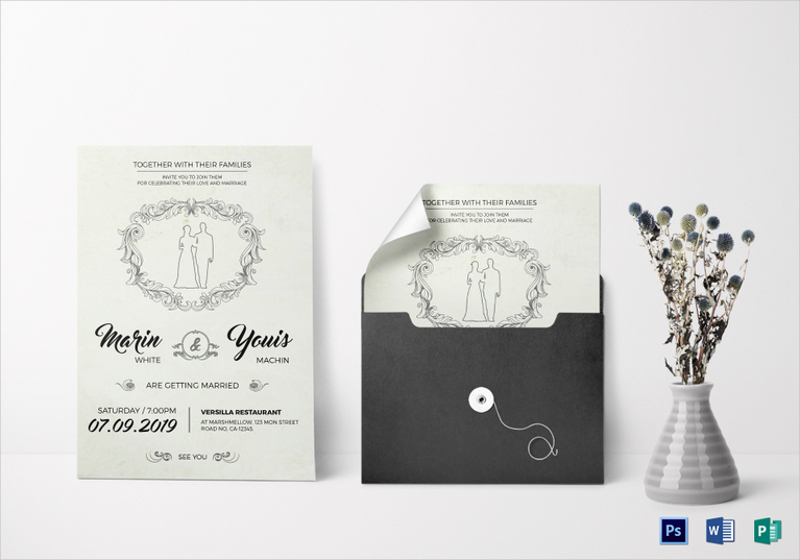 modern wedding invitation template