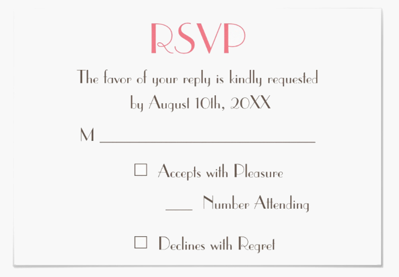 modern wedding rsvp blank invitation card