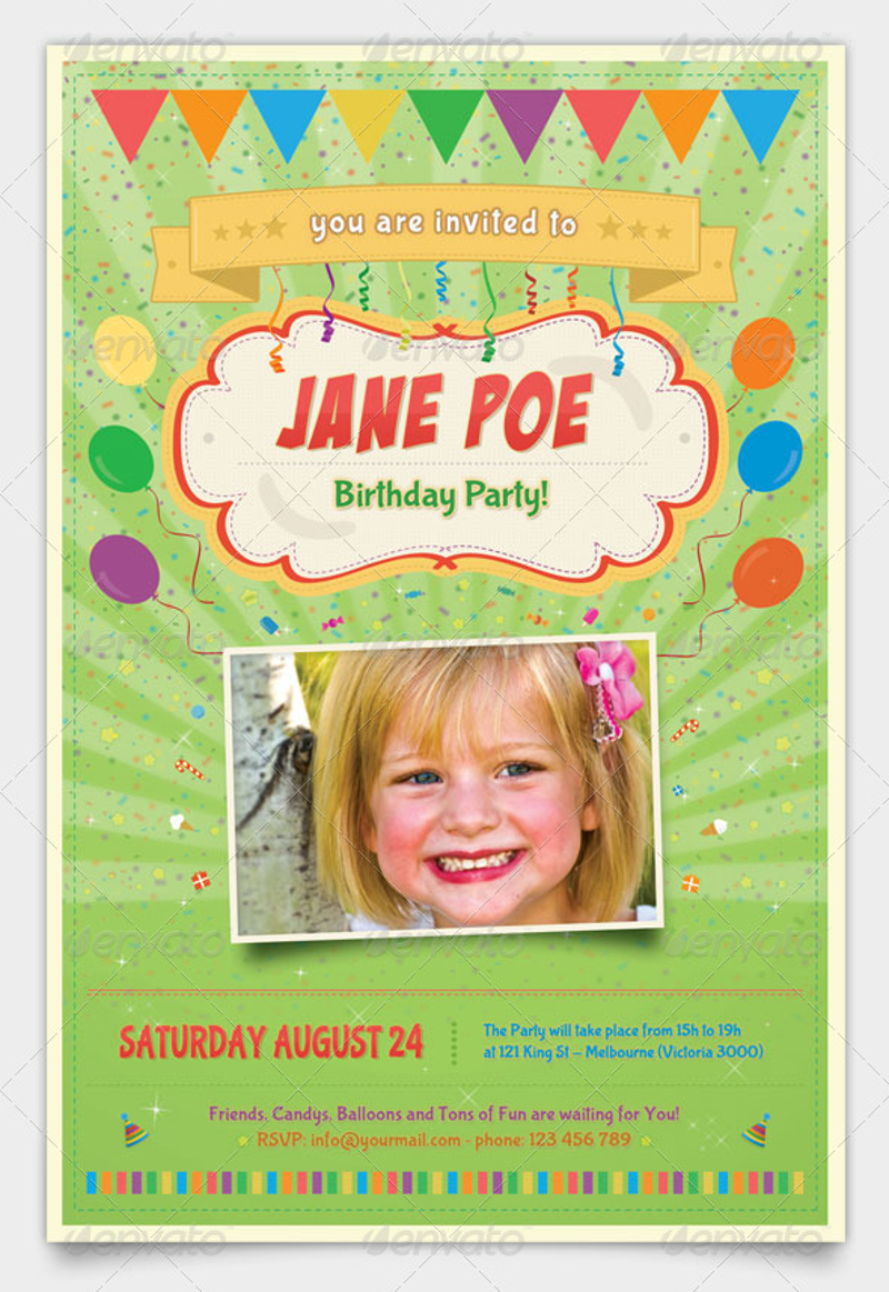 Monster Kids Birthday Party Invitation