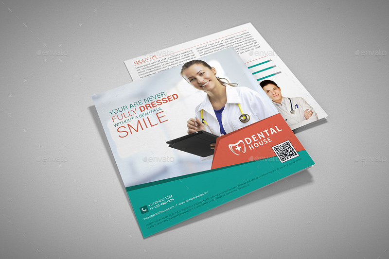 multipurpose square dental trifold brochure