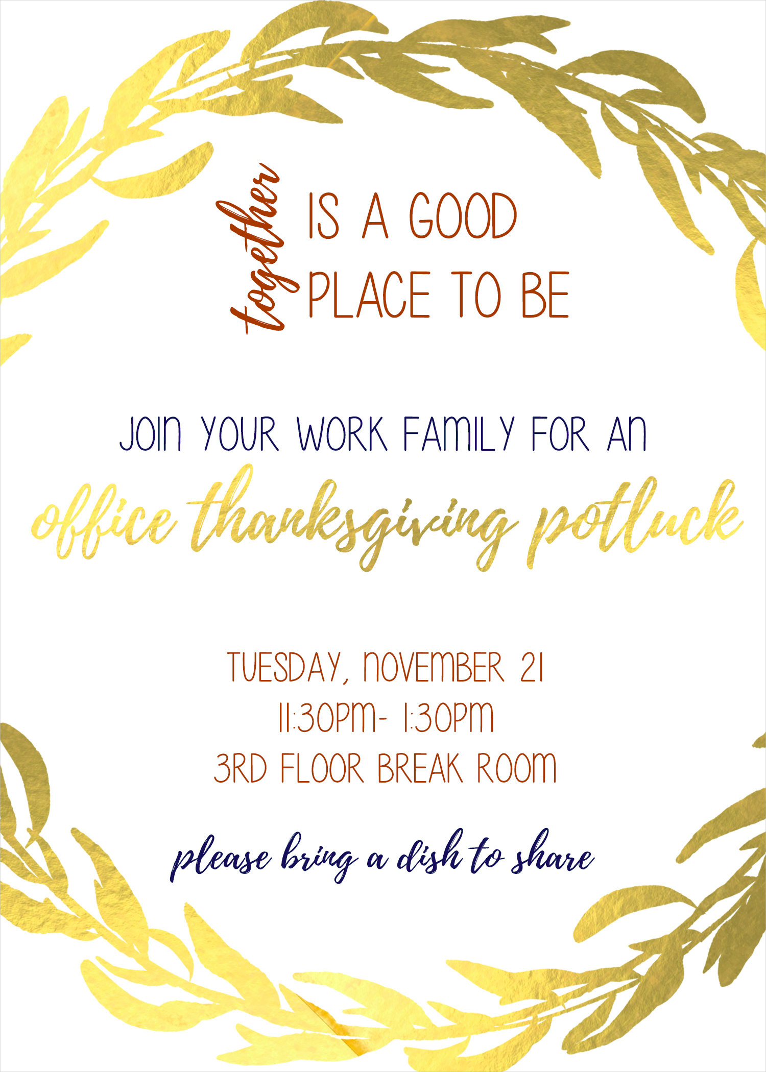 office thanksgiving potluck invitation1