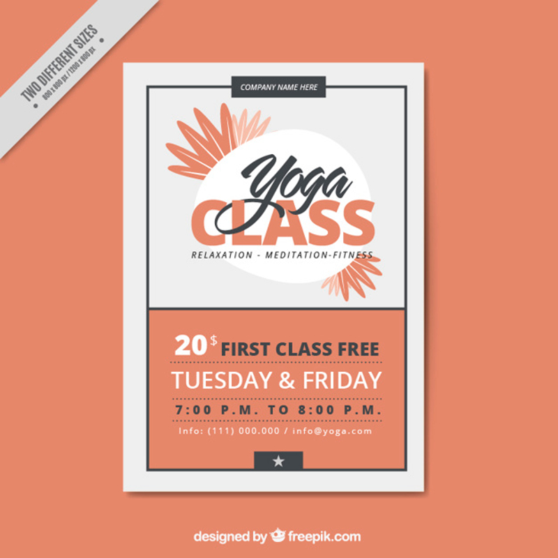 Orange Flower Yoga Classes Brochure