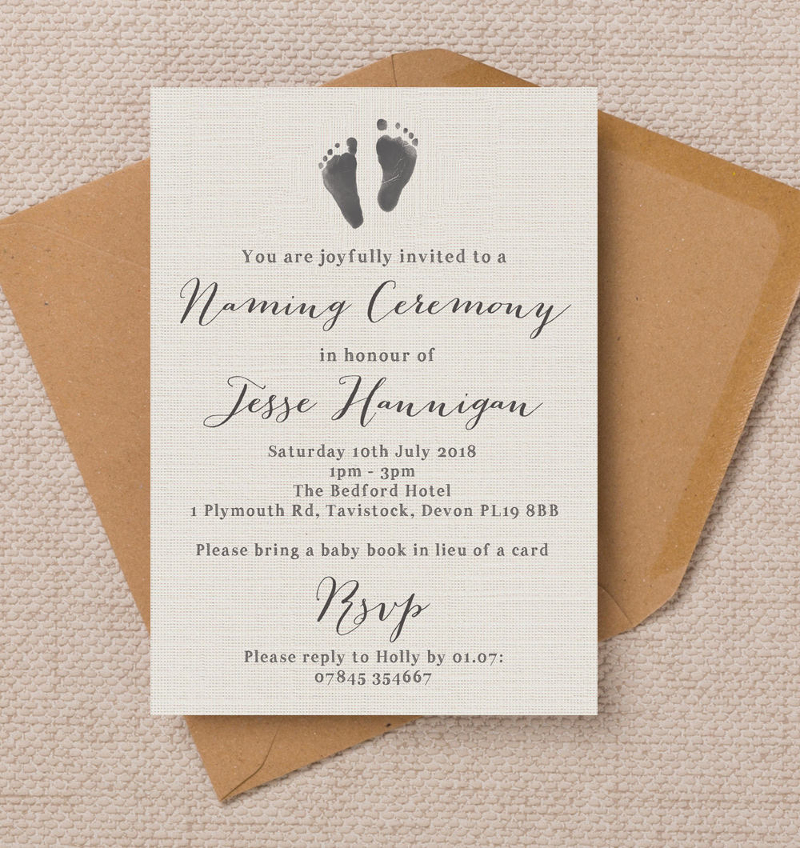 personalised naming ceremony invitation